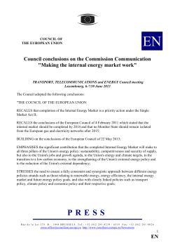 Making the internal energy market work