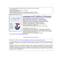 Language and Cognitive Processes