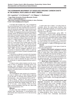 145 THE DOWNWARD MOVEMENT OF DISSOLVED ORGANIC