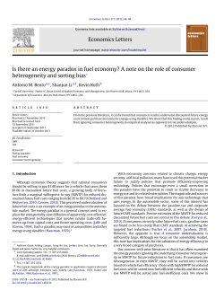 Is there an energy paradox in fuel economy? - Shanjun Li