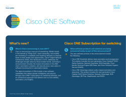 Cisco ONE Software FAQ