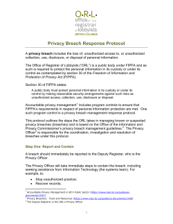 Privacy Breach Response Protocol
