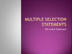 Multiple selection statements