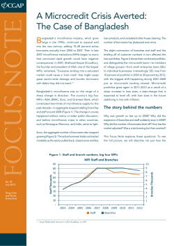 A Microcredit Crisis Averted: The Case of Bangladesh