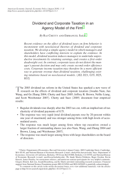 Dividend and Corporate Taxation in an Agency Model of the Firm