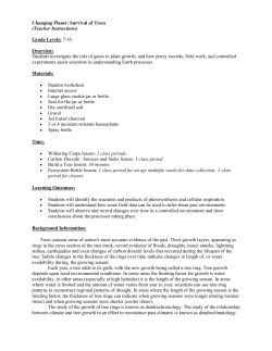 Changing Planet: Survival of Trees (Teachers` Instructions)