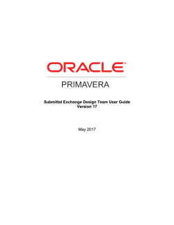 Submittal Exchange Design Team User Guide Version 17 May 2017