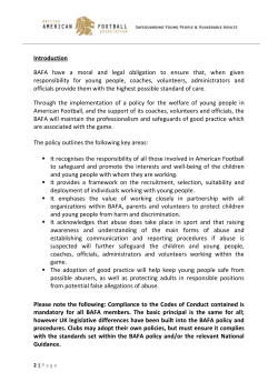 BAFA Safeguarding Policy - British American Football