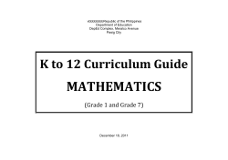 K to 12 Curriculum Guide MATHEMATICS
