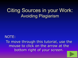 Avoiding Plagiarism