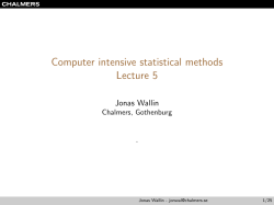 Computer intensive statistical methods Lecture 5