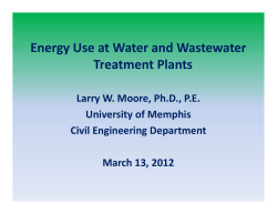 Energy Use at Water and Wastewater Treatment Plants