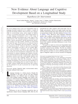 New Evidence About Language and Cognitive Development Based