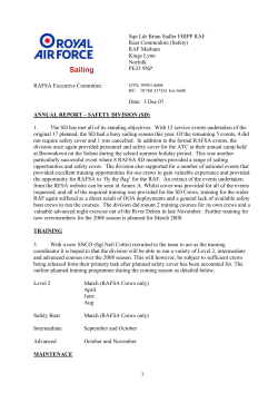 ANNUAL REPORT &ndash; DINGHY DIVISION