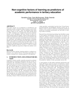 Non-cognitive factors of learning as predictors of academic