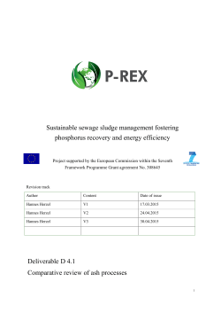 Deliverable D 4.1 Comparative review of ash processes - P-REX