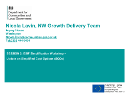 Update on Simplified Costs Options