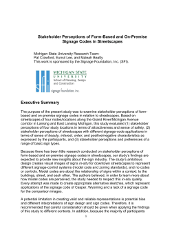 Stakeholder Perceptions of Form-Based and On