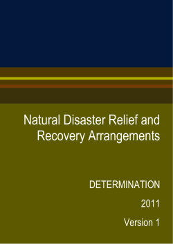 Natural Disaster Relief and Recovery Arrangements
