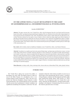 on the lower vistula valley development in the light of