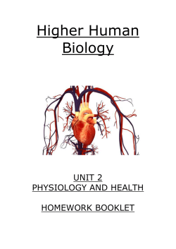 Higher Human Biology UNIT 2 PHYSIOLOGY AND HEALTH