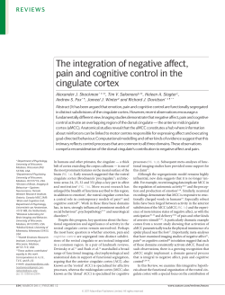 The integration of negative affect, pain and cognitive control in the