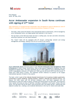 Accor Ambassador expansion in South Korea