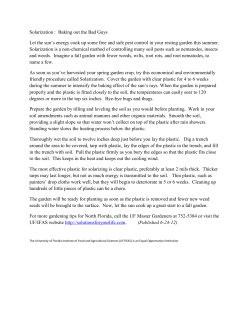 Solarization : Baking out the Bad Guys Let the sun`s energy cook up