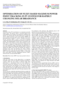 optimisation of fuzzy based maximum power point tracking in pv