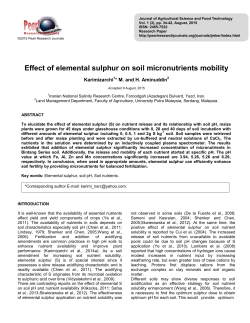 Effect of elemental sulphur on soil micronutrients mobility