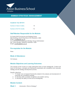 BSM929 STRATEGIC MANAGEMENT