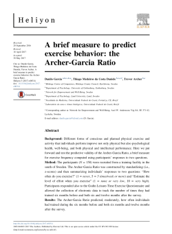 A brief measure to predict exercise behavior: the Archer