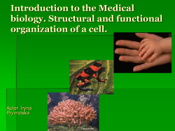 Introduction to the Medical biology. Structural and functional