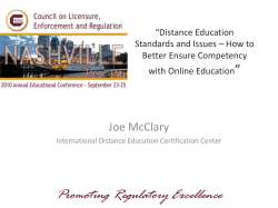Distance Education in Regulated Professions