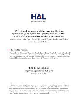 UV-induced formation of the thymine-thymine