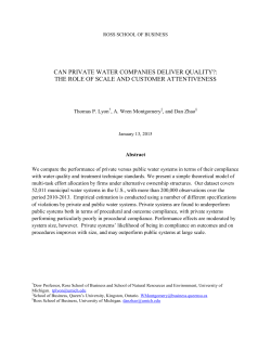can private water companies deliver water quality?