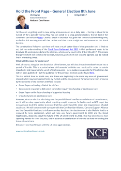 Hold the Front Page - General Election 8th June