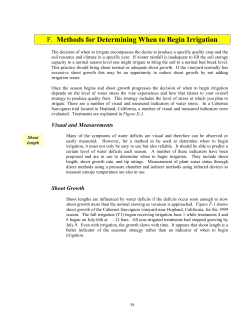 Section F. Methods for Determining when to Begin Irrigation
