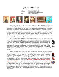 QUALITY ITEMS &ndash; Part II