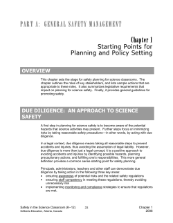 PART A: GENERAL SAFETY MANAGEMENT