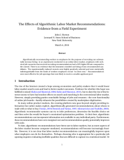 The Effects of Algorithmic Labor Market