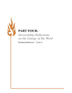 PArt fOur: Stewardship Reflections on the Liturgy of the Word