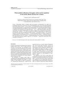 Photosynthetic utilisation of inorganic carbon and its regulation in