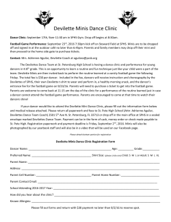 Devilette Minis Dance Clinic Dance Clinic: September 17th, 9am