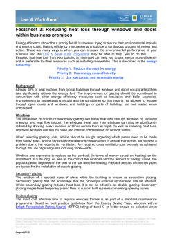 Factsheet 3: Reducing heat loss through windows and doors within