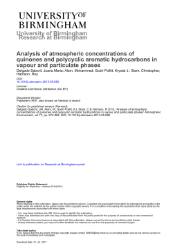 University of Birmingham Analysis of atmospheric concentrations of