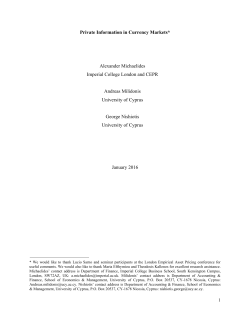 Private Information in Currency Markets* Alexander Michaelides