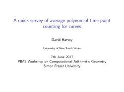 A quick survey of average polynomial time point counting for curves