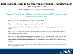 Employment Issues to Consider in Defending Trucking Cases