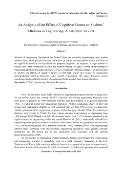 An Analysis of the Effect of Cognitive Factors on Students